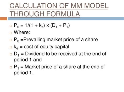 mm approach dividend formula